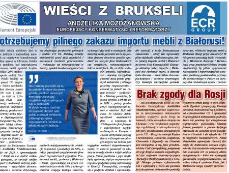 Potrzebujemy pilnego zakazu importu mebli z Białorusi!